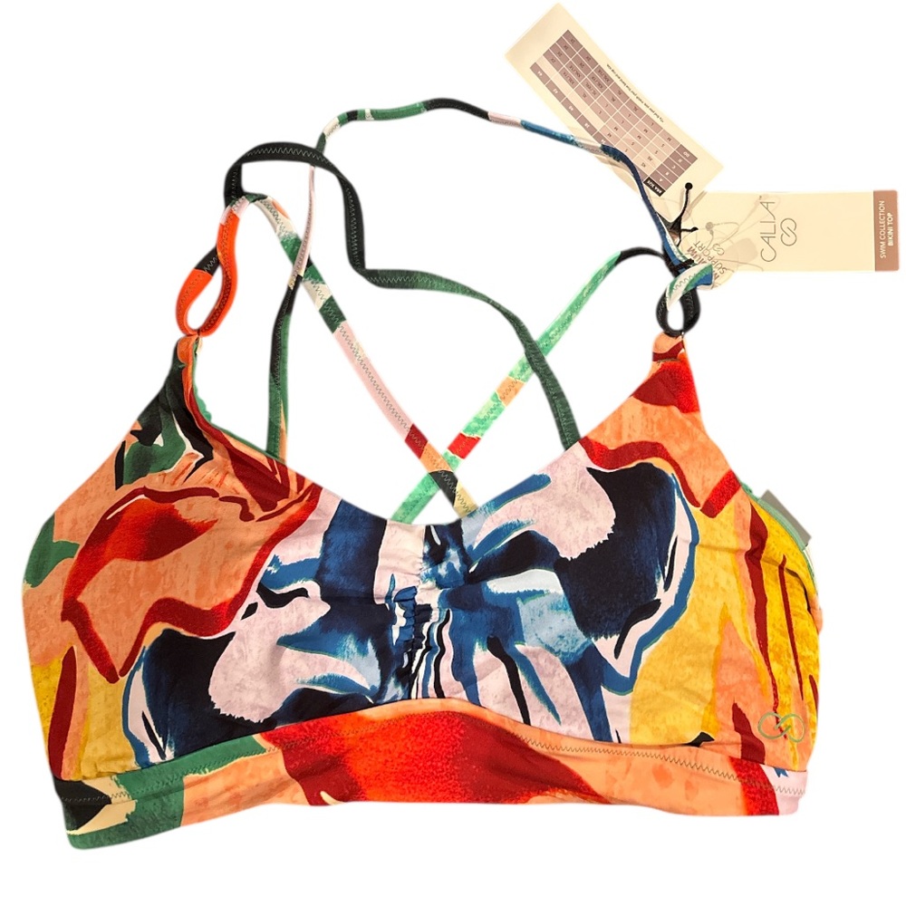 CALIA by Carrie Underwood Multicolor Bikini Top